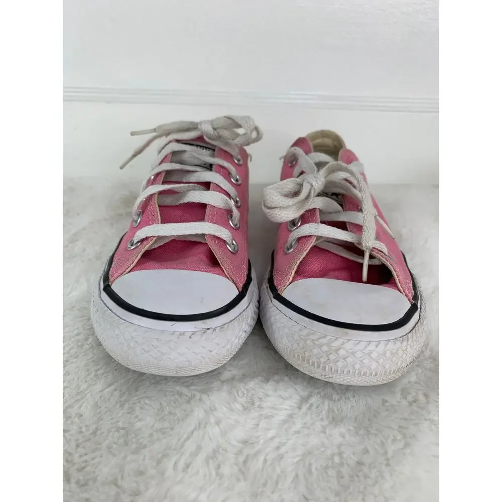 Converse All Star Low Top Pink Canvas Sneakers Youth Size 12 US (EUR 29)